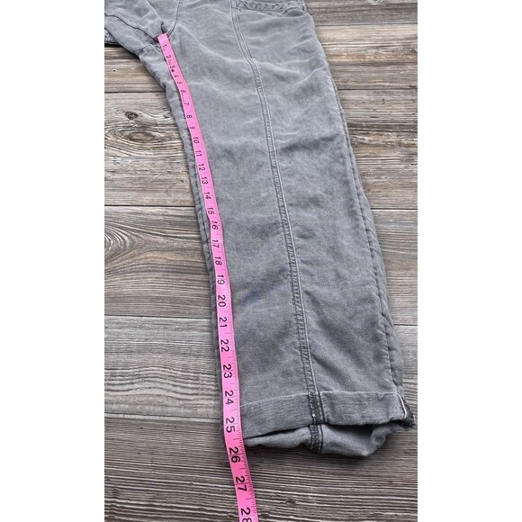 C&C California Women's MED Grey Linen Blend Cuffed Ankle Pants Nautical Beachy - Picture 10 of 13